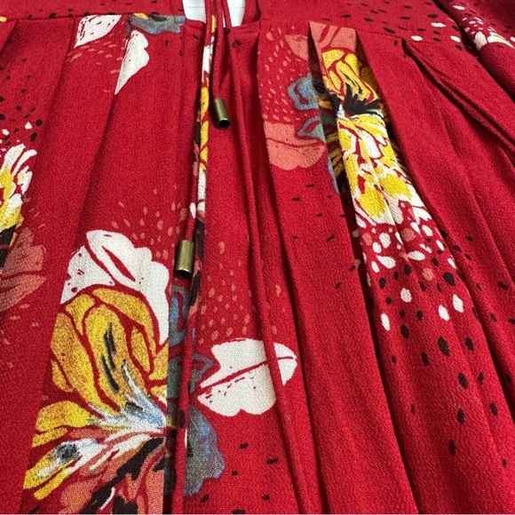 Free People Scarlet Floral Backless Mini Dress | 100% Rayon Boho Festival Summer - Picture 8 of 10